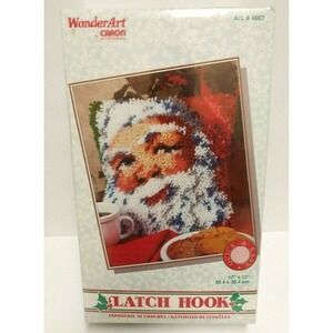 Caron Latch Hook Kit Santa Face Pillow